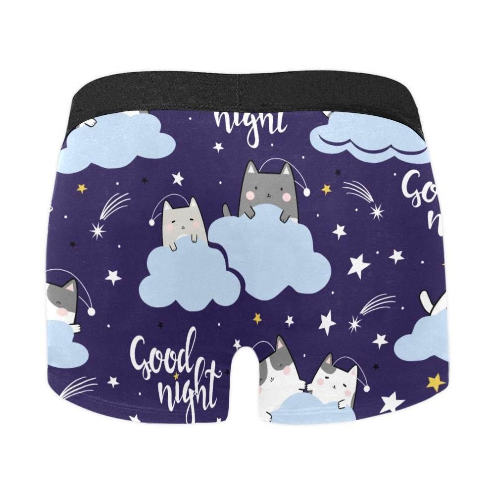 'Goodnight' Blue Kitty Briefs