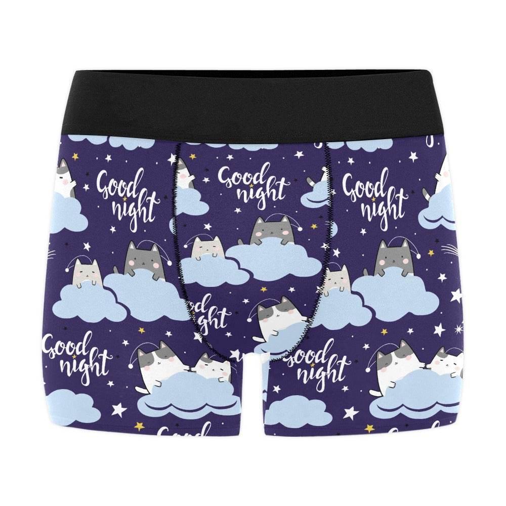 'Goodnight' Blue Kitty Briefs