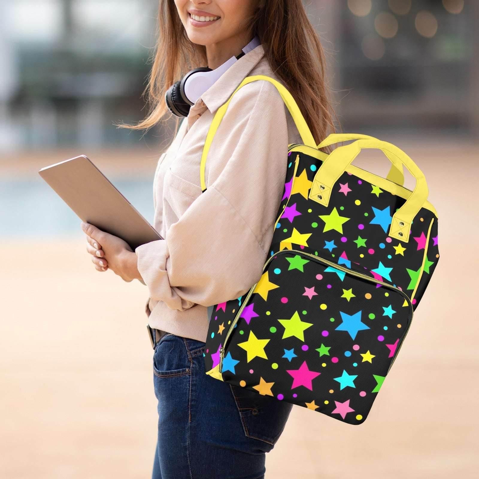 Neon Stars Large Diaper Bag