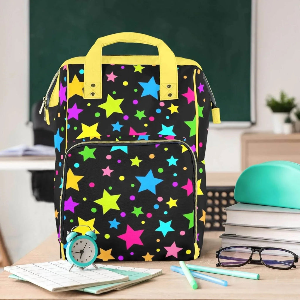 Neon Stars Large Diaper Bag
