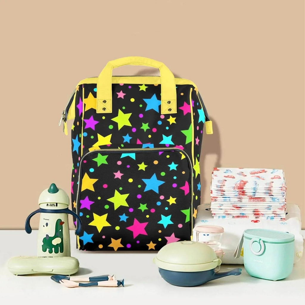 Neon Stars Large Diaper Bag