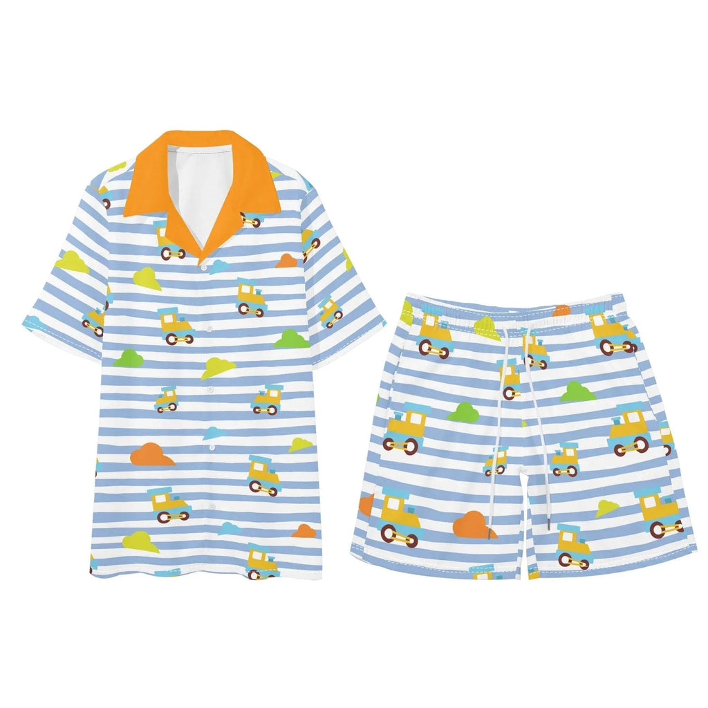 Choo-Choo Stripes Unisex Shorts Set