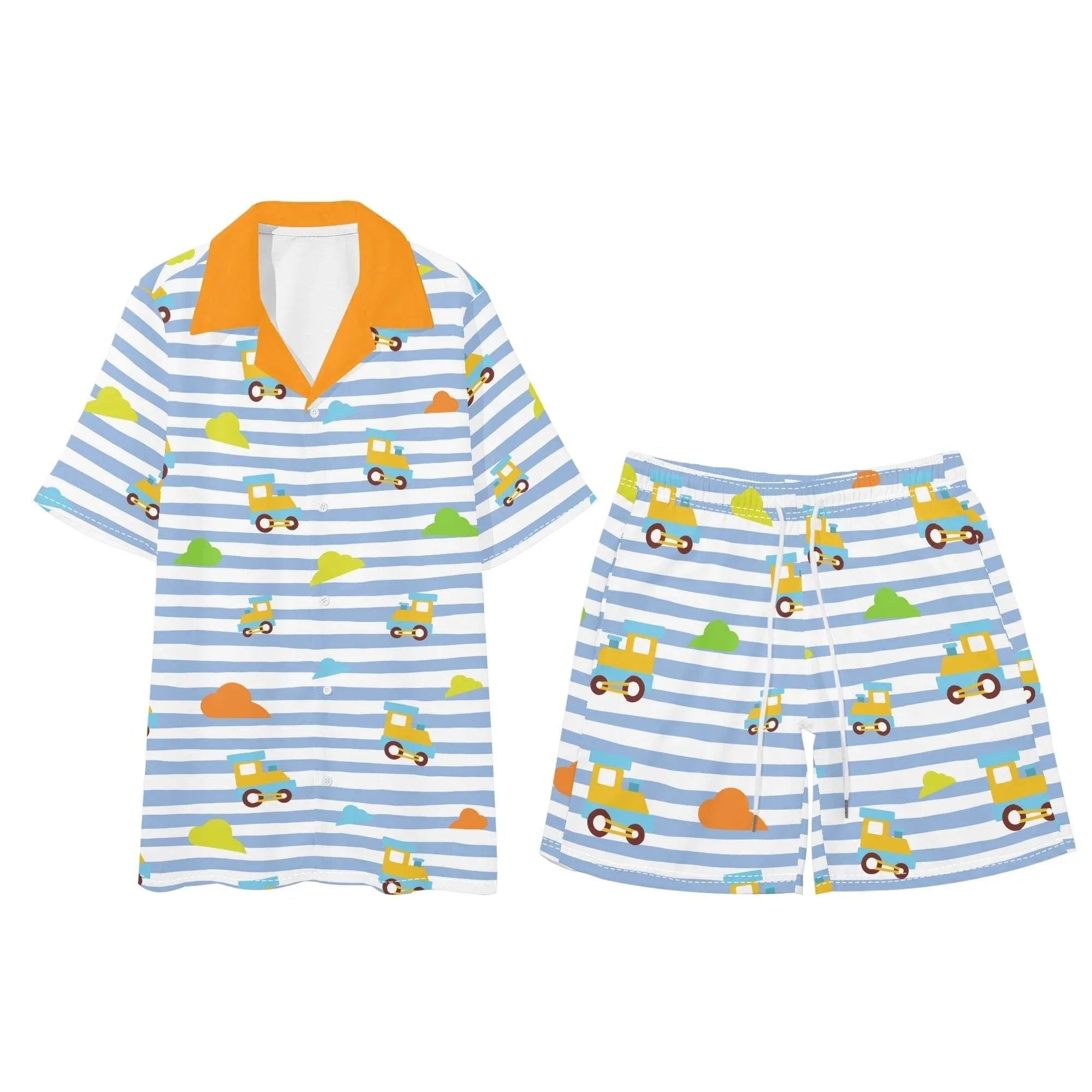 Choo-Choo Stripes Unisex Shorts Set