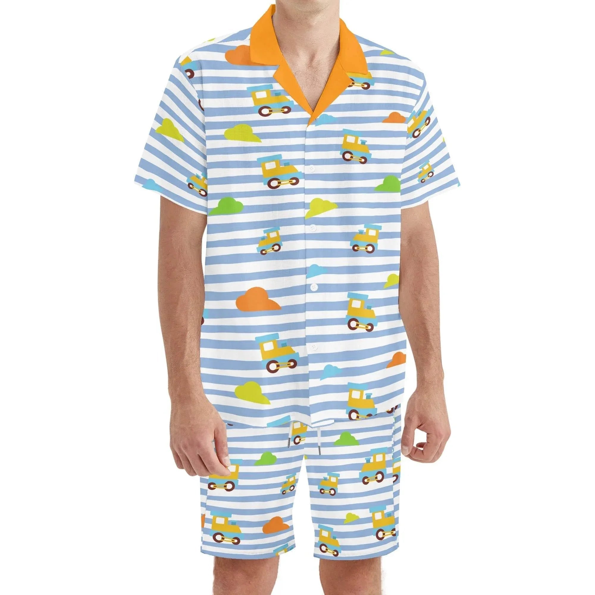 Choo-Choo Stripes Unisex Shorts Set
