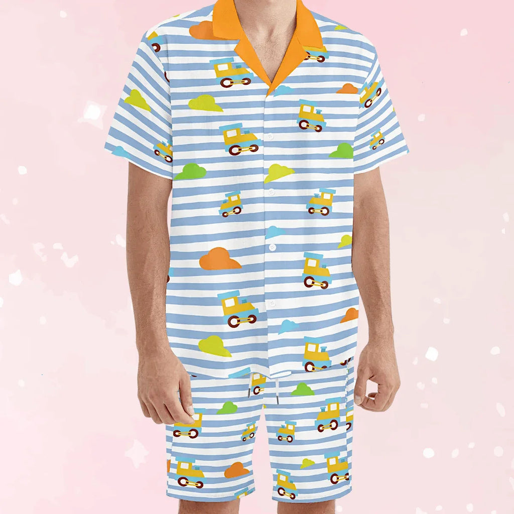 Choo-Choo Stripes Unisex Shorts Set