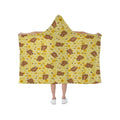 Honey Paw Fleece Hooded Blanket