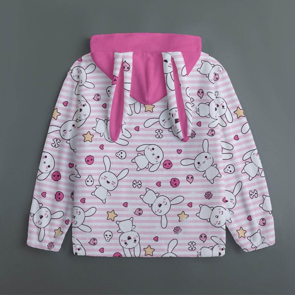 Hop 'n' Stripe Bunny Ears Unisex Hoodie