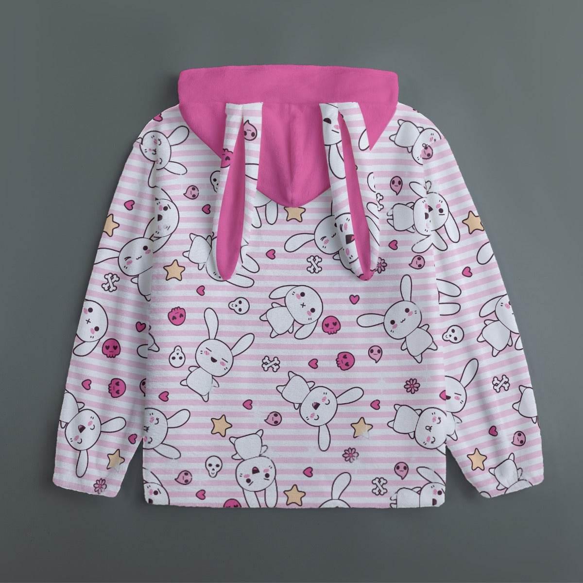 Hop 'n' Stripe Bunny Ears Unisex Hoodie