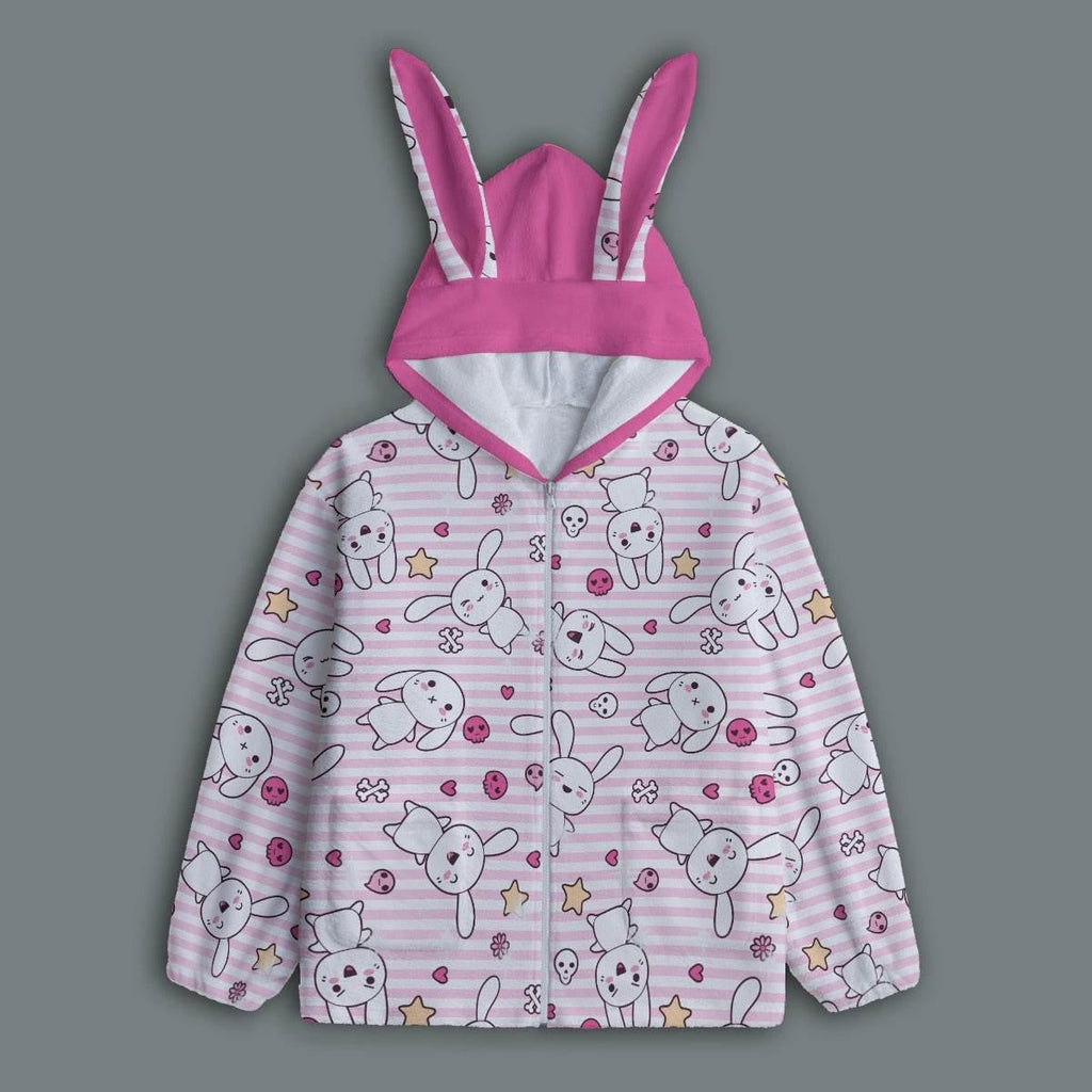 Hop 'n' Stripe Bunny Ears Unisex Hoodie
