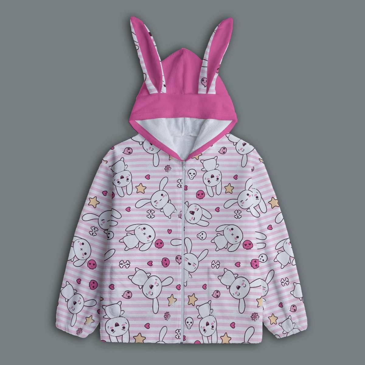 Hop 'n' Stripe Bunny Ears Unisex Hoodie