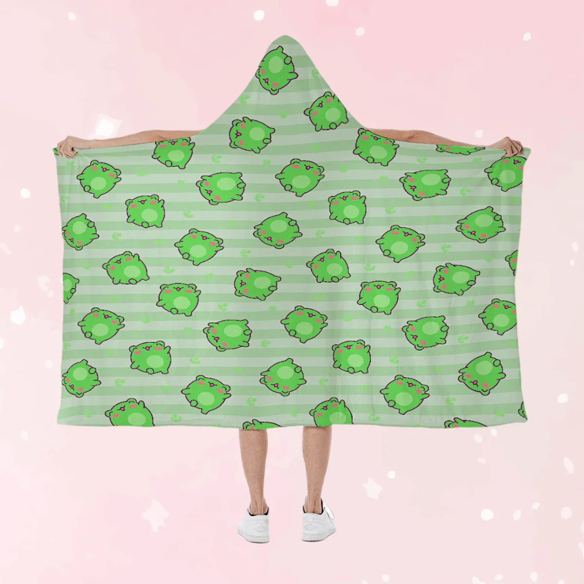 Leaping Froggie Fleece Hooded Blanket