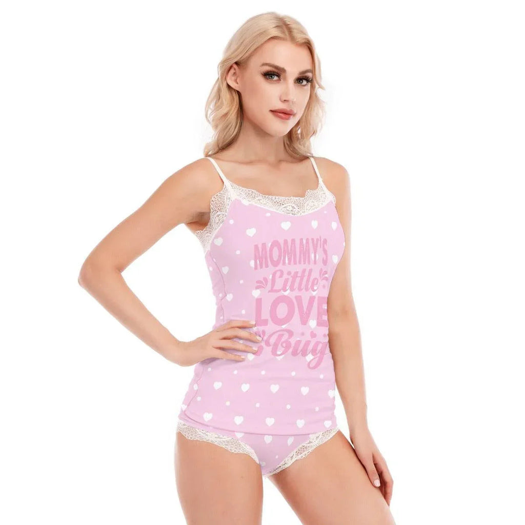 'Mommy's Little Love Bug' Pink Cami Lace Pajamas