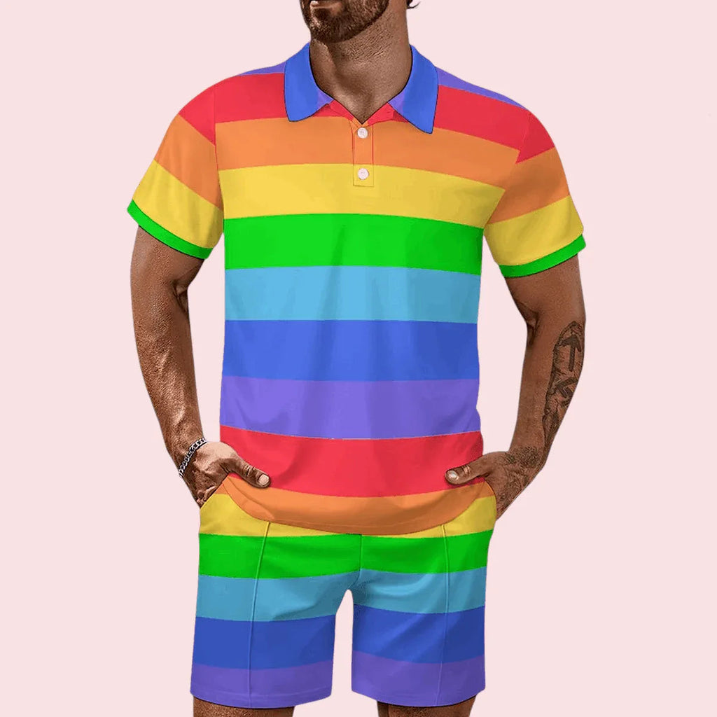 Rainbow Breeze Shorties Set