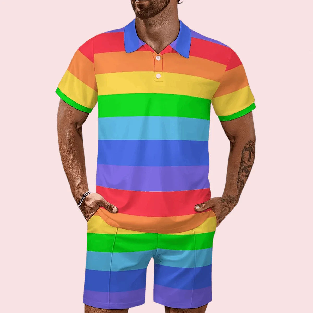 Rainbow Breeze Shorties Set