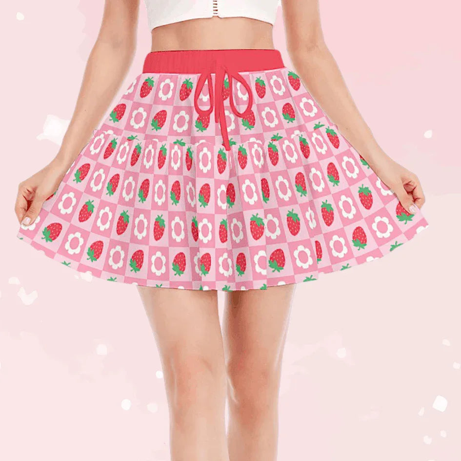 Berry Babe Ruffled Mini Skirt