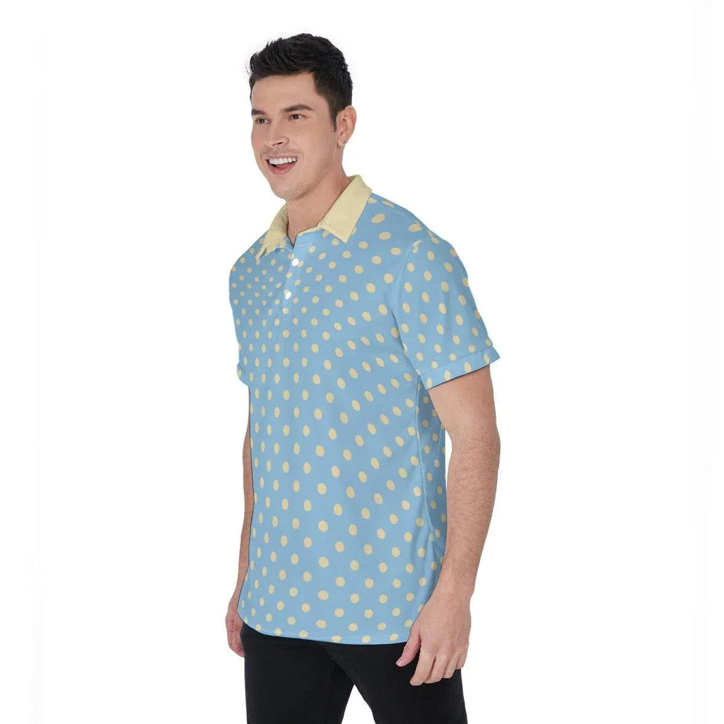 Blue Polka Dot Polo Shirt