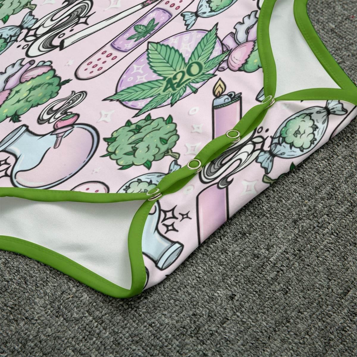 Cute Cannabis Pink Adult CuddleSuit