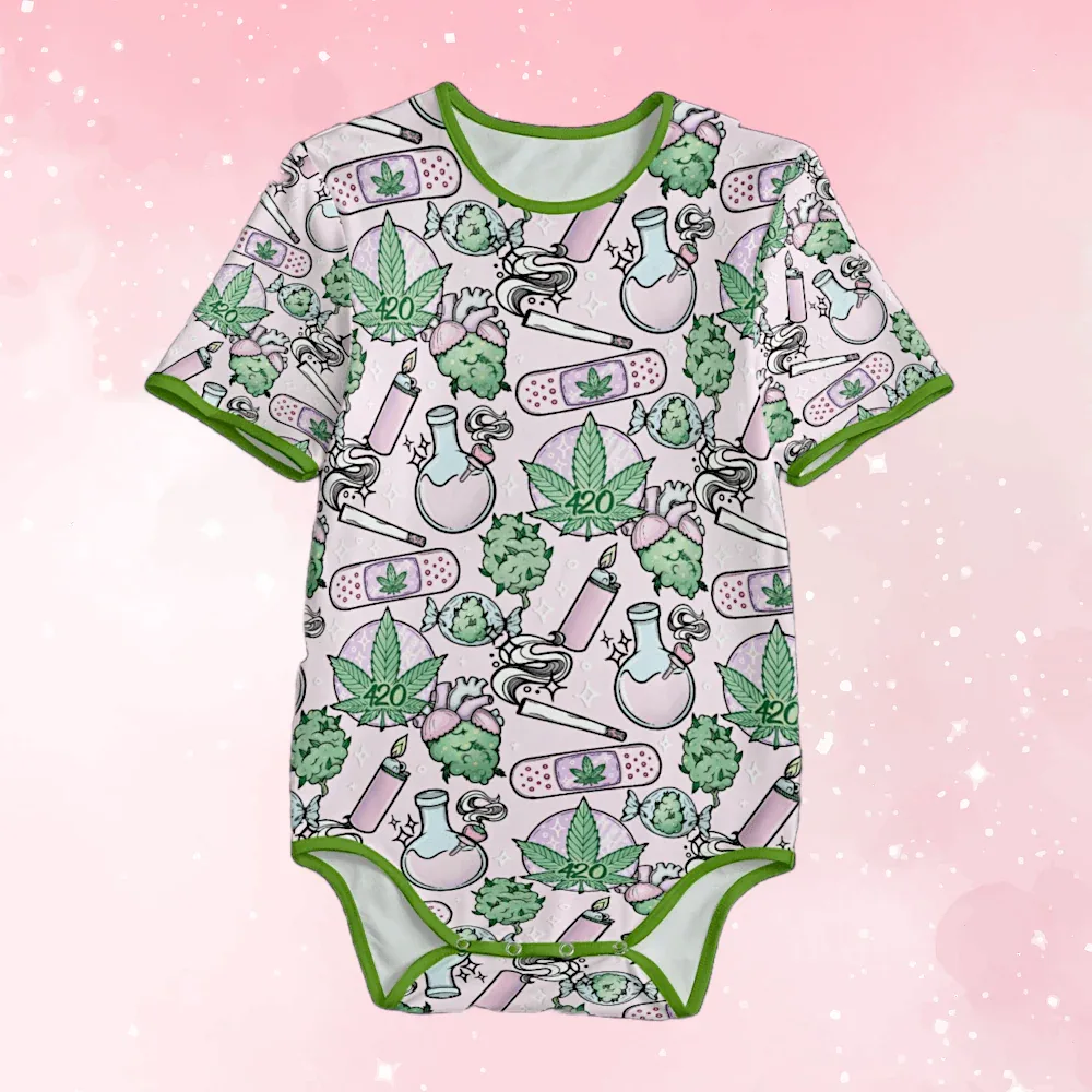 Cute Cannabis Pink Adult CuddleSuit