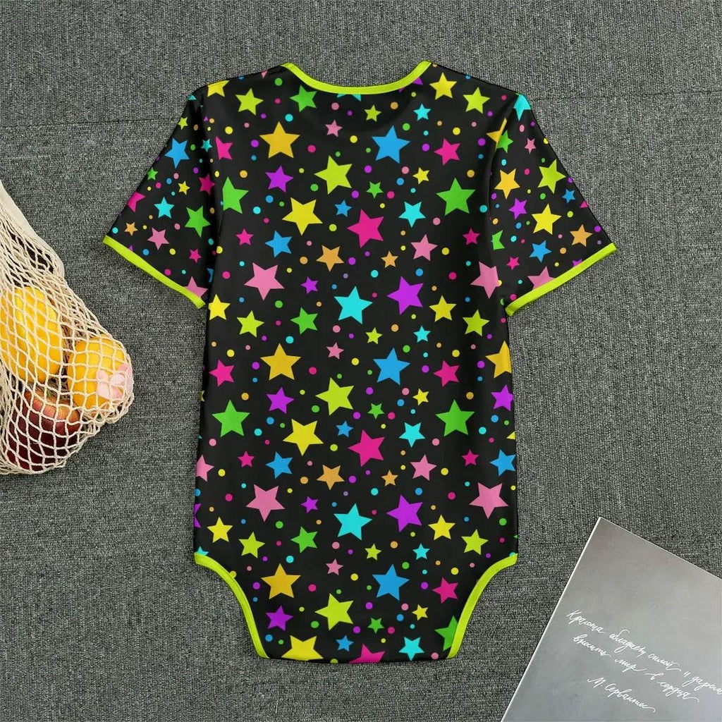 Neon Stars Adult Unisex CuddleSuit