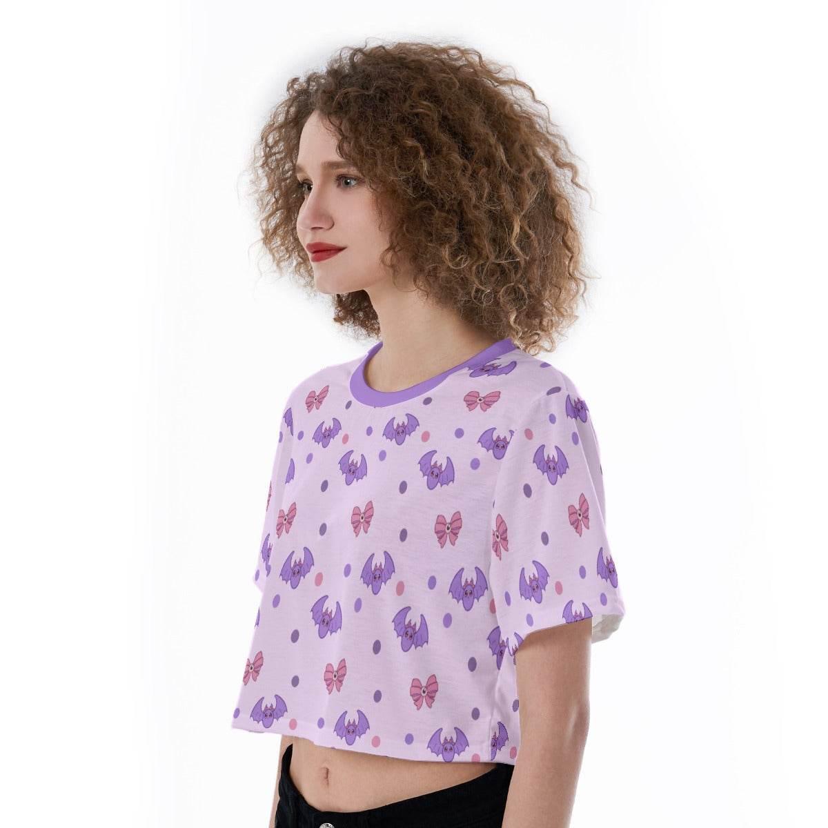 Pastel Spoopy Bats Crop Top