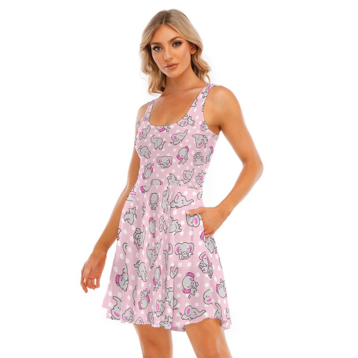 Pink Snugglephant Skater Dress