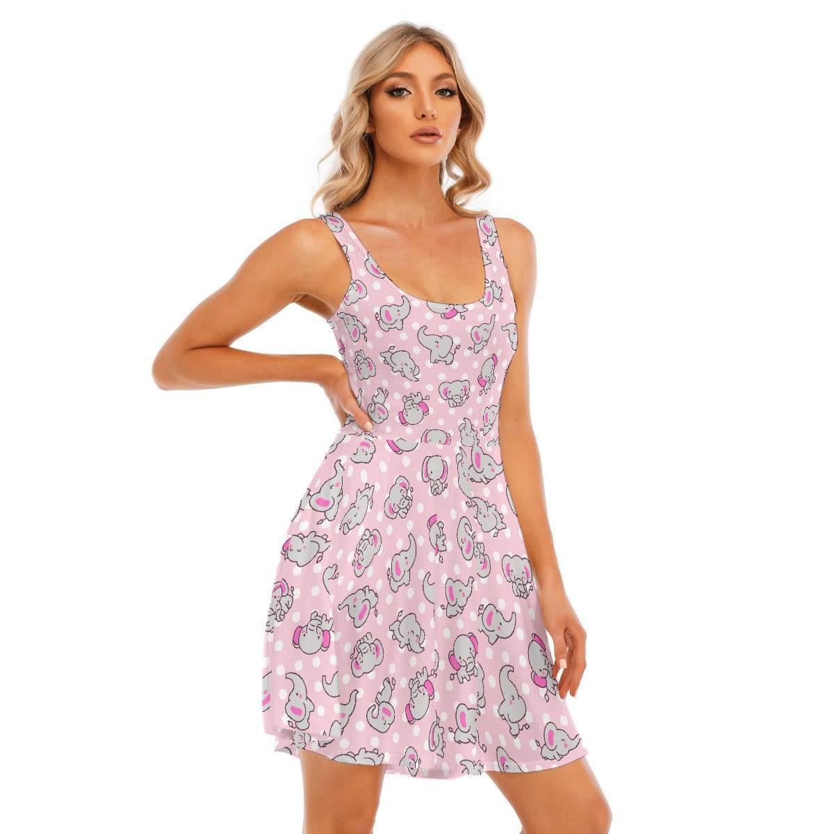 Pink Snugglephant Skater Dress