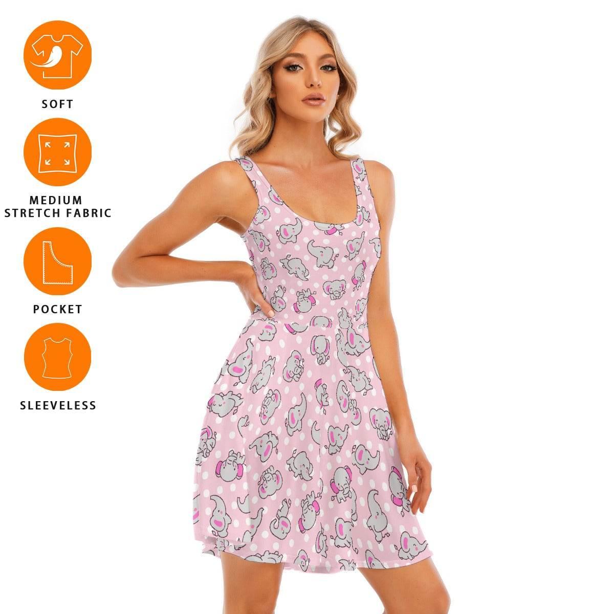 Pink Snugglephant Skater Dress