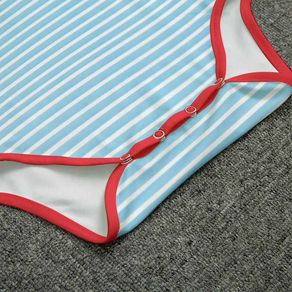 Striped Firetruck Adult Unisex CuddleSuit