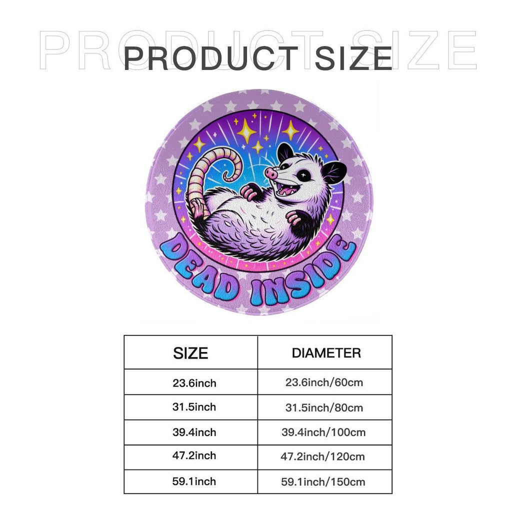 Kawaii Dead Inside Round Mat