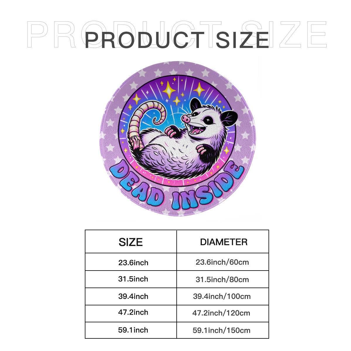 Kawaii Dead Inside Round Mat