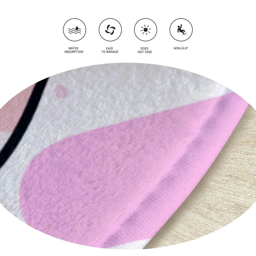 Kawaii Pink Cow Rug