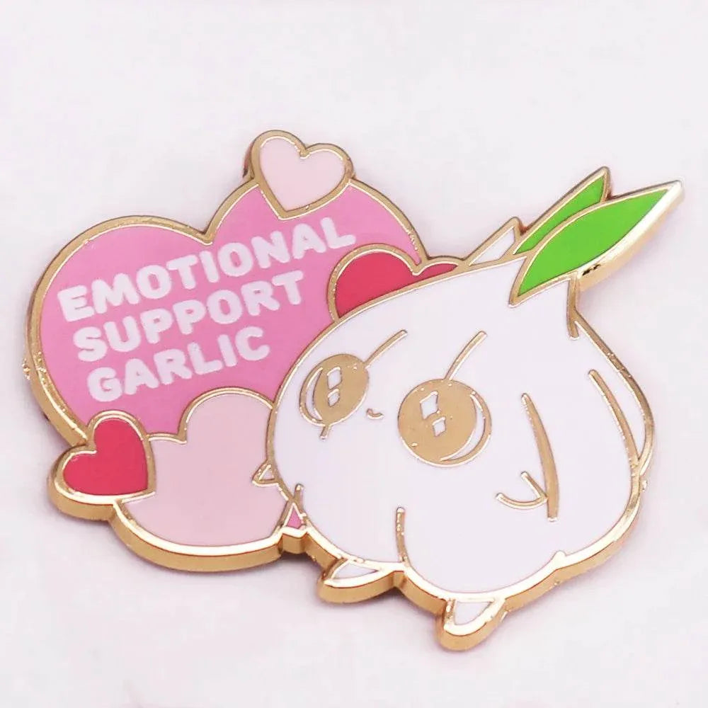 Emotional Support Garlic Enamel Pin