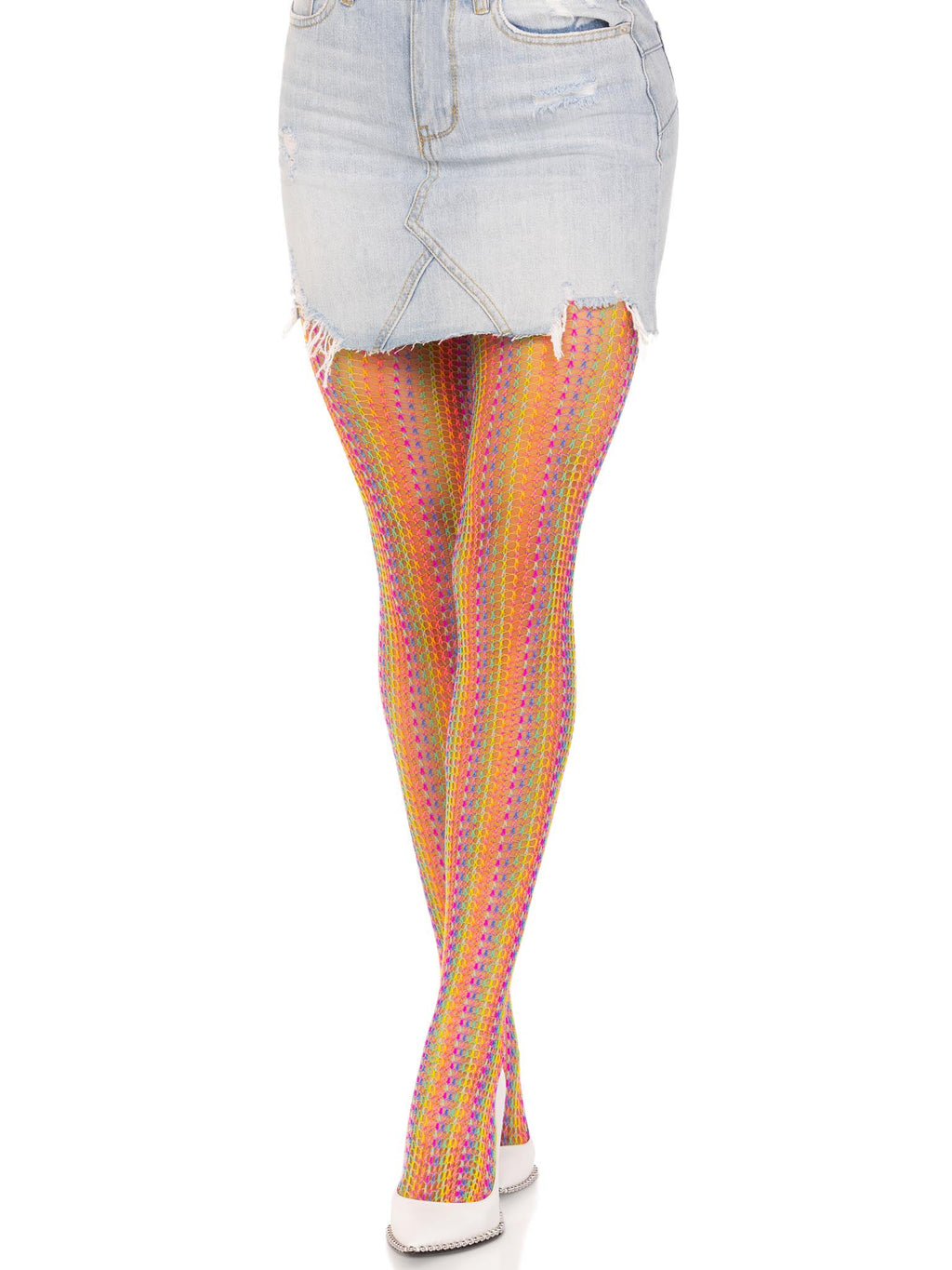 Candy Skies Crochet Net Tights - Multicolor (One Size)