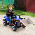 RC Electric Excavator Ride-On Toy Tractor for Kids with 2.4GHz Remote Control - 12V