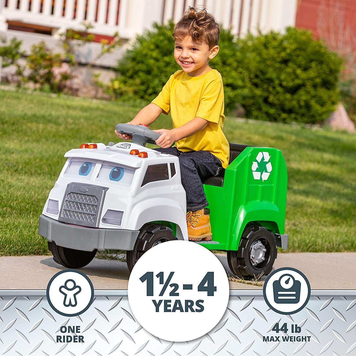 Real Rigs Toddler Recycling Truck: An Interactive Ride-On Toy for Kids Ages 1 and Up