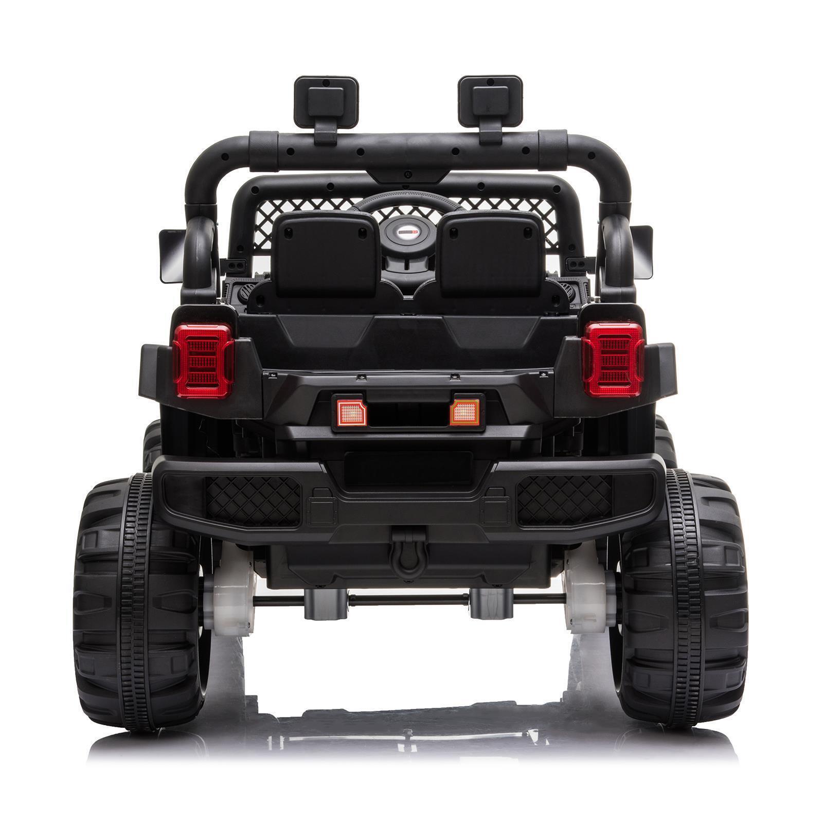 Rechargeable Electric Car Toy with Adjustable Seat Belt and 3 Speeds - Black