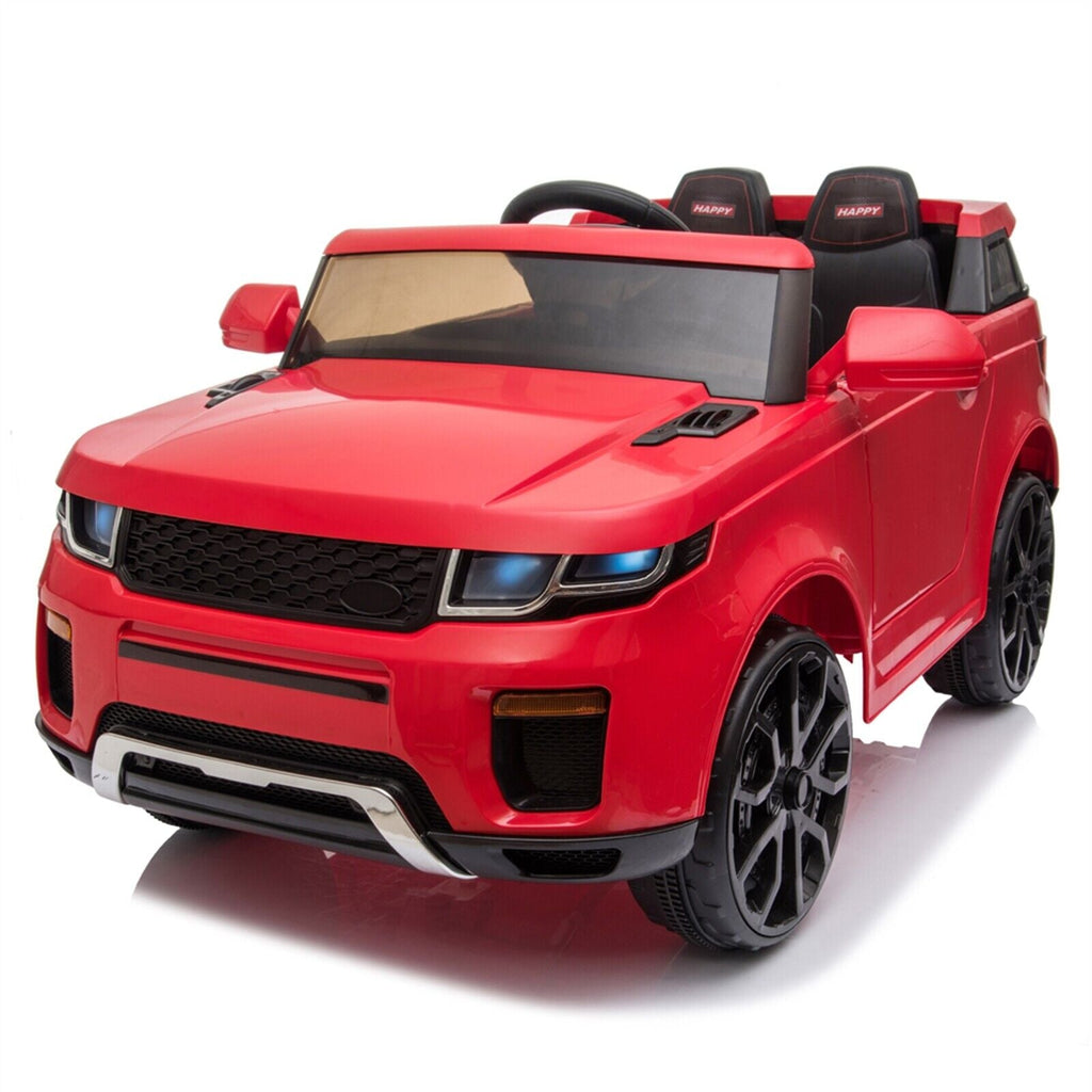 Red 12V Electric Ride On Car for Kids with Remote Control and LED Lights - 3 Speed Options
