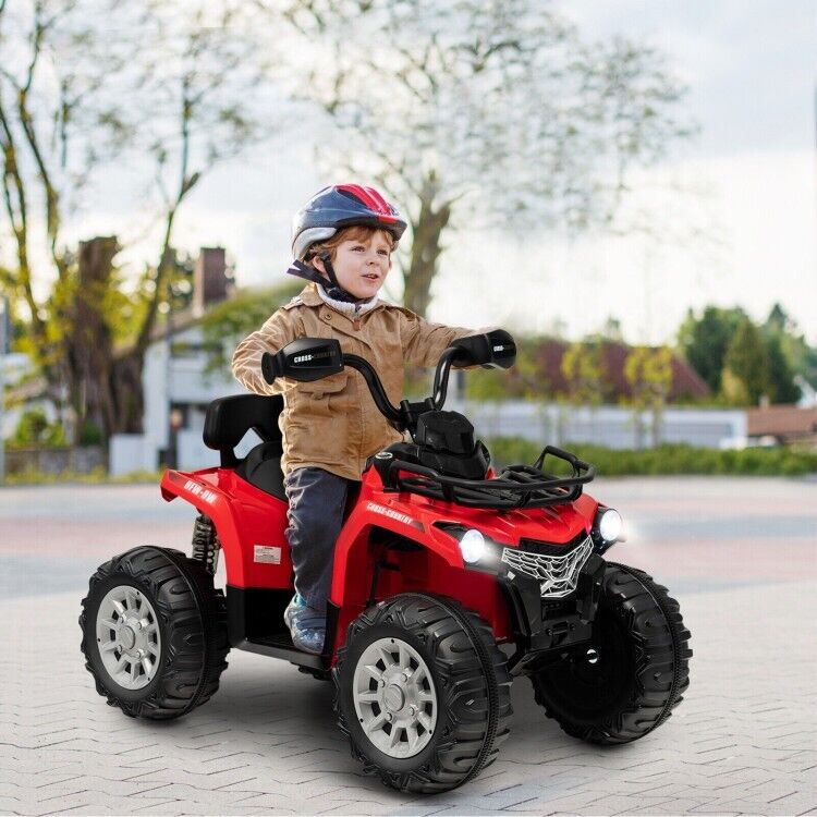 Red 12V Kids ATV Ride-On Car with MP3 Player and Headlights - Perfect Gift for Children
