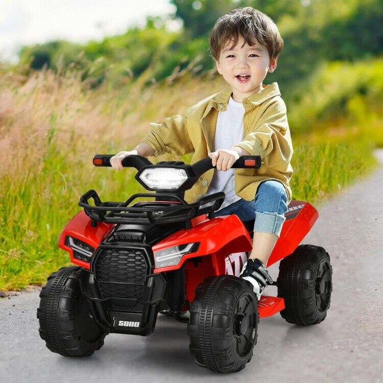 Red 12V Kids Electric ATV Quad Ride On Car with MP3 Player and LED Lights