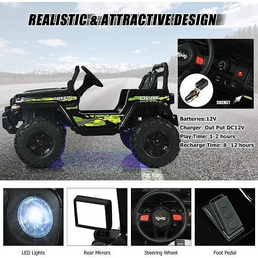 Red 12V Kids Ride-on Jeep Car with Remote Control