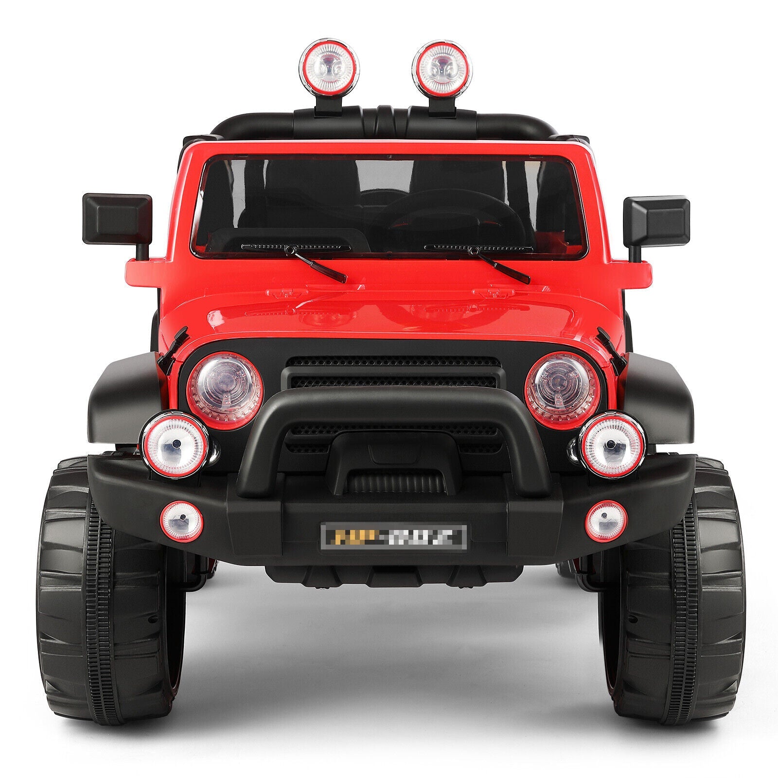 12V Two-Seater Electric Kids Ride On Car Truck with LED Lights, Music, Cover, and Remote Control