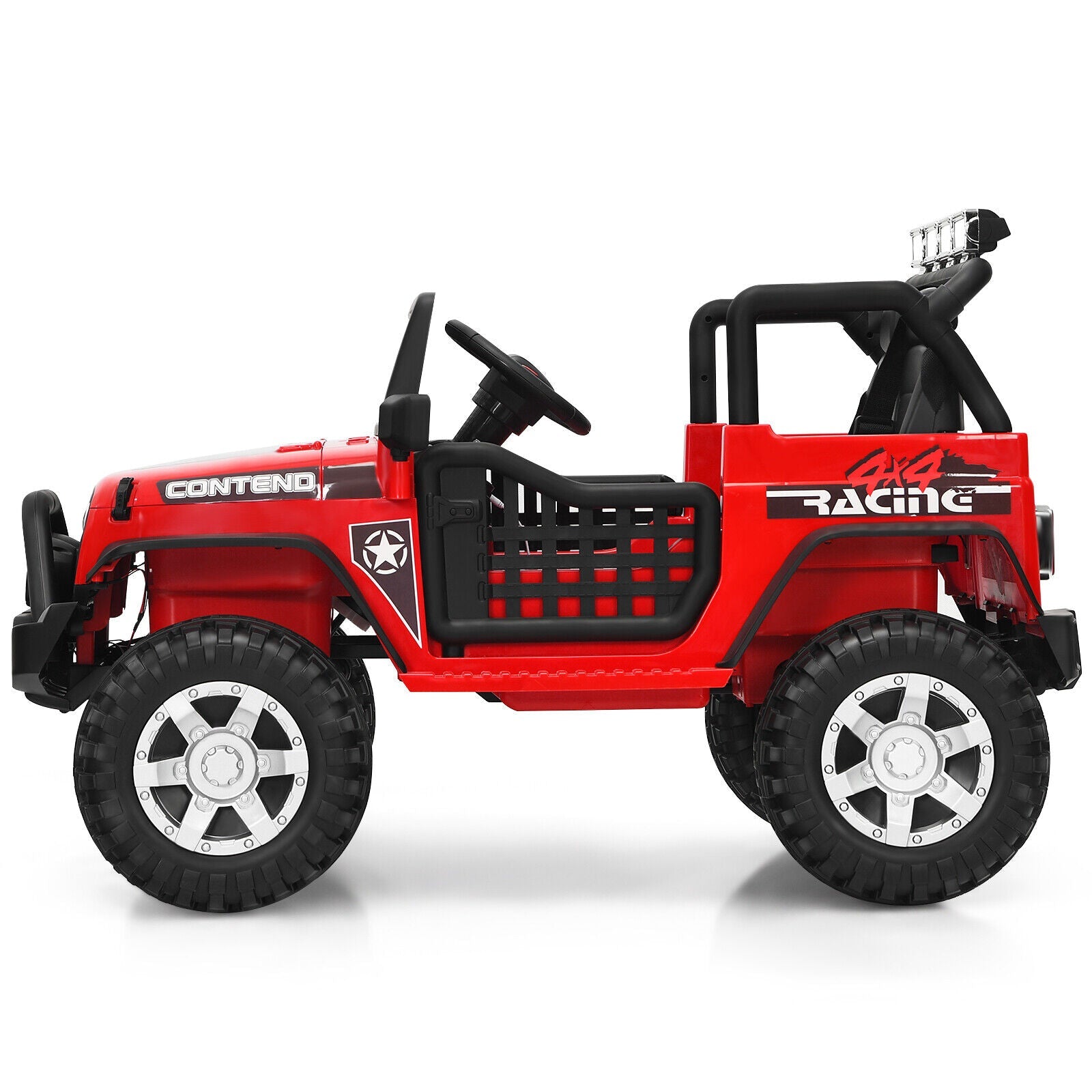 Red 12V Kids Ride On Truck with Remote Control and Lights