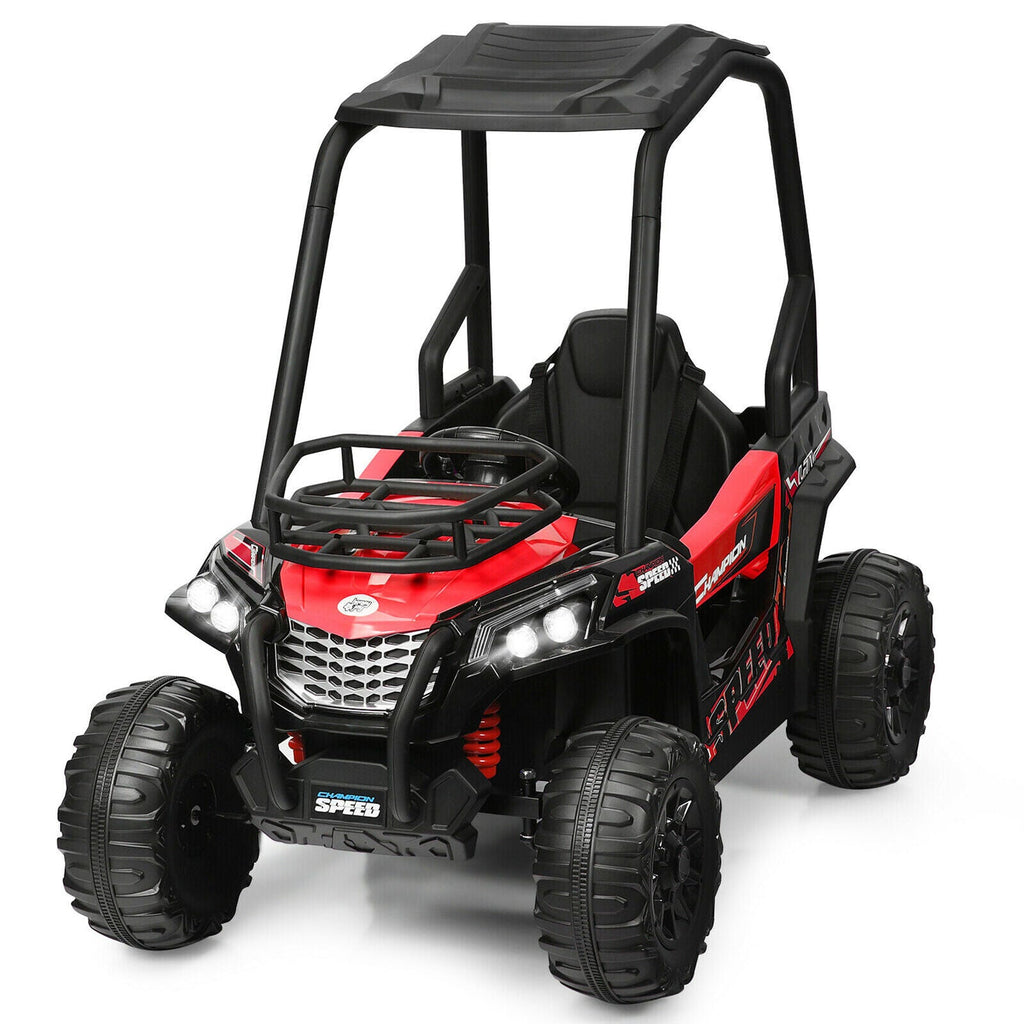 Red 12V UTV Truck Ride-On Car for Kids with Remote Control and Music MP3