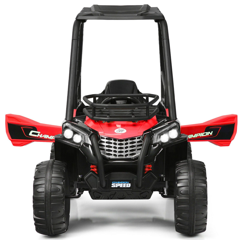 Red 12V UTV Truck Ride-On Car for Kids with Remote Control and Music MP3