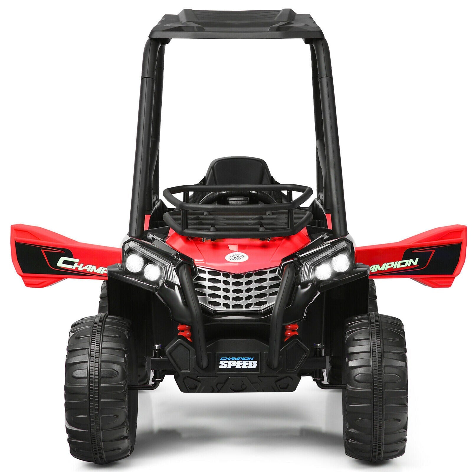Red 12V UTV Truck Ride-On Car for Kids with Remote Control and Music MP3