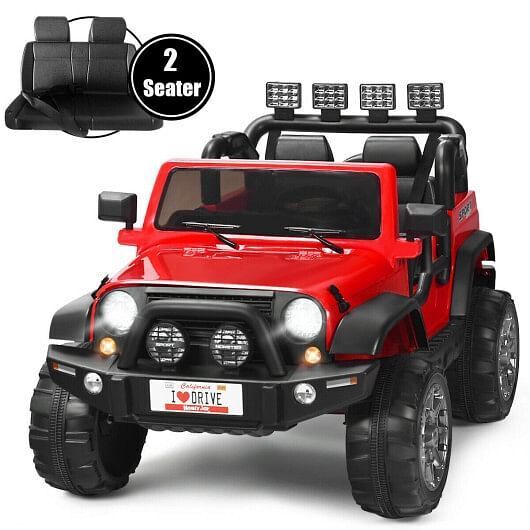Red 2-Seater Ride on Car Truck with Remote Control and Storage Room - 12V