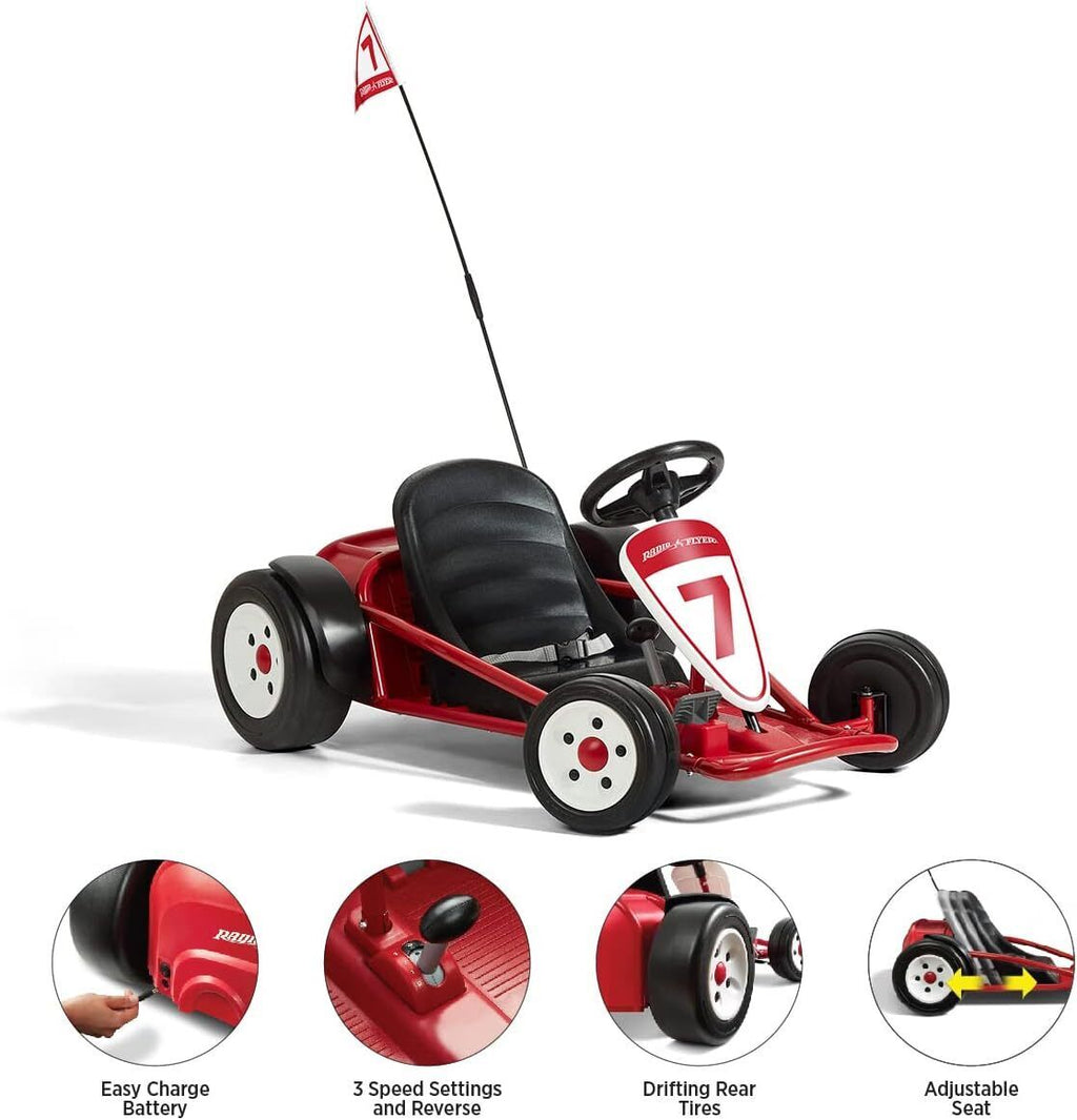 Red 24 Volt Outdoor Go-Kart for Kids Ages 3-8: The Perfect Ride-On Toy!