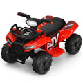 Red 6V ATV Quad Electric Ride On Car Toy for Toddlers with LED Light and MP3 Player