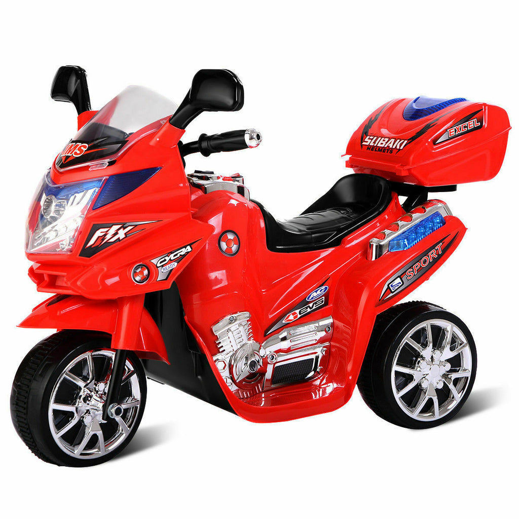 Red 6V Electric Ride-On Motorcycle for Kids - Babyjoy 3 Wheel Battery-Powered Toy