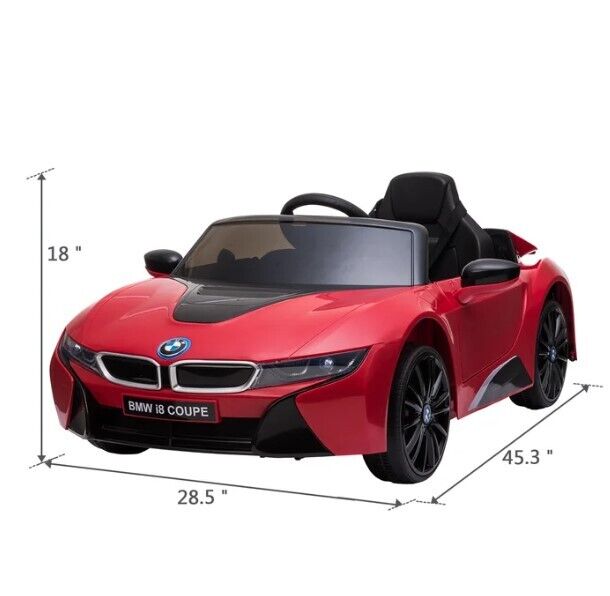 Red BMW 12V Ride-On Toy Car with Parental Remote Control for Kids Ages 3-6 (Up to 66 lbs)